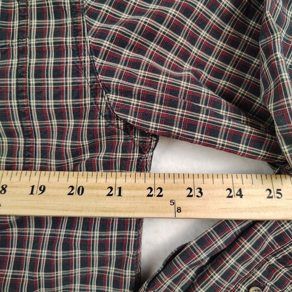 VTG Carhartt Black Red White Plaid 90s Button Down Shirt Mens Medium - Picture 8 of 8